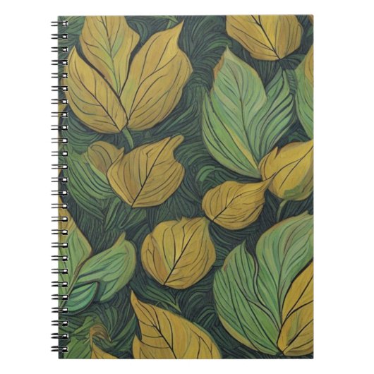 Groen bladpatroon notitieboek (Voorkant)