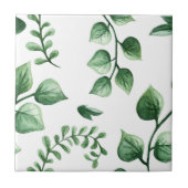 Groen bladpatroon tegeltje (Voorkant)