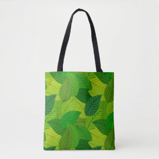 Groen bladpatroon tote bag