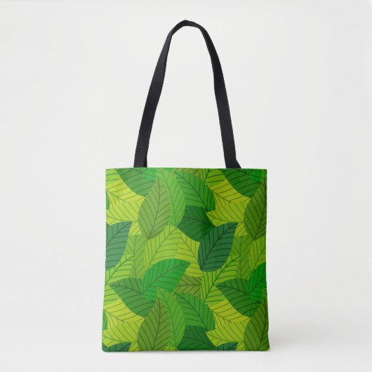 Groen bladpatroon tote bag (Voorkant)