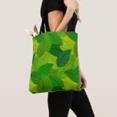 Groen bladpatroon tote bag (Dichtbij)