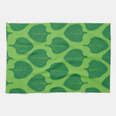 Groen bladpatroon van kruiden theedoek (Horizontaal)
