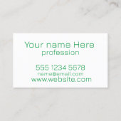 Groen bladpatroon visitekaartje (Achterkant)