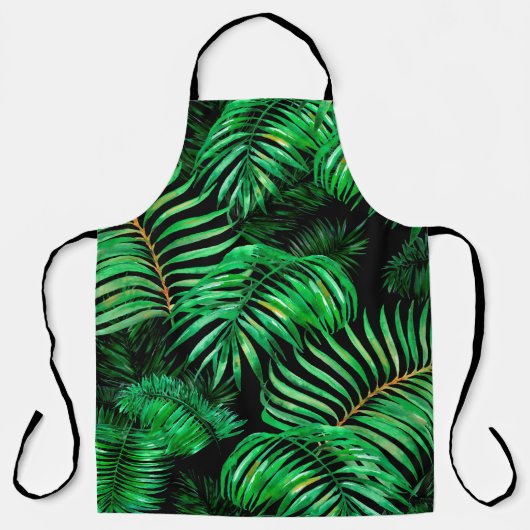 Groen bladspatroon schort (Voorkant)