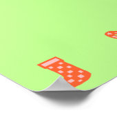 Groen blank kerstPoster rode decoratieve rand Poster (Hoek)