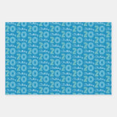 Groen Blauw 20e verjaardag Inpakpapier Vel (Voorkant 2)