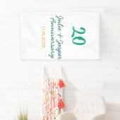 Groen blauw 20ste verjaardag naam datum oranje spandoek (Insitu)