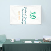 Groen blauw 20ste verjaardag naam datum oranje spandoek (Beurs)