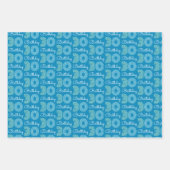 Groen Blauw 30e verjaardag Inpakpapier Vel (Voorkant 2)