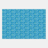 Groen Blauw 40e verjaardag Inpakpapier Vel (Voorkant 2)