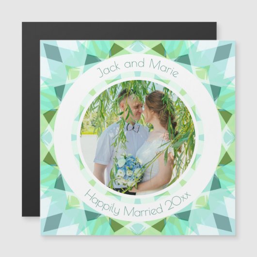 Groen Blauw 4e Bruiloft Jubileum Keepsake Gift (Voorkant / Achterkant)