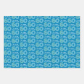 Groen Blauw 60e Verjaardag Wrapping Paper Sheets (Voorkant 2)