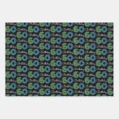 Groen Blauw 60e Verjaardag Wrapping Paper Sheets (Voorkant 3)