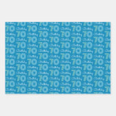 Groen Blauw 70e Verjaardag Wrapping Paper Sheets (Voorkant 2)