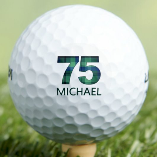 Groen Blauw 75e verjaardag - 75 jaar plaid gift Golfballen