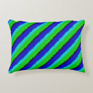 Groen blauw abstract 3D regenboogpatroon Accent Kussen