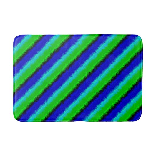 Groen blauw abstract 3D regenboogpatroon Badmat (Voorkant)