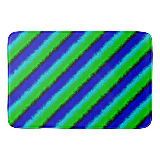 Groen blauw abstract 3D regenboogpatroon Badmat (Voorkant)