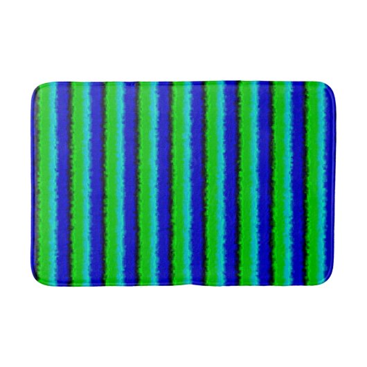 Groen blauw abstract 3D regenboogpatroon Badmat (Voorkant)