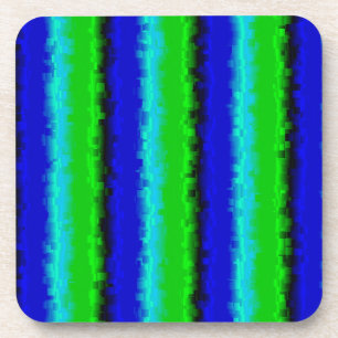Groen blauw abstract 3D regenboogpatroon Bier Onderzetter