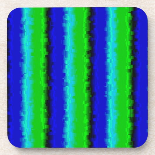 Groen blauw abstract 3D regenboogpatroon Bier Onderzetter (Voorkant)