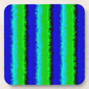 Groen blauw abstract 3D regenboogpatroon Bier Onderzetter