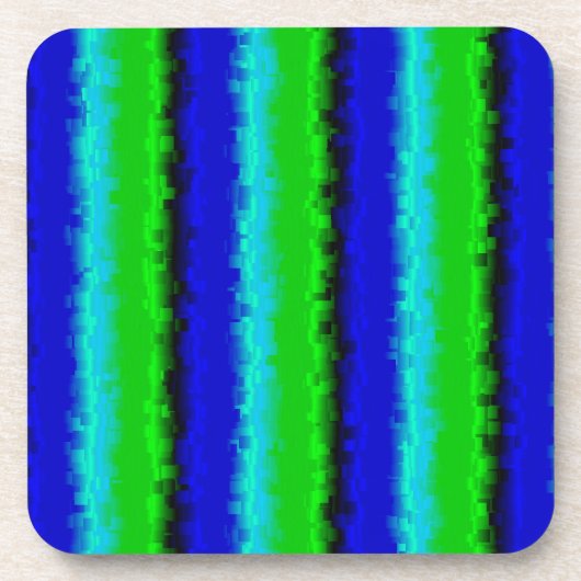 Groen blauw abstract 3D regenboogpatroon Bier Onderzetter (Voorkant)