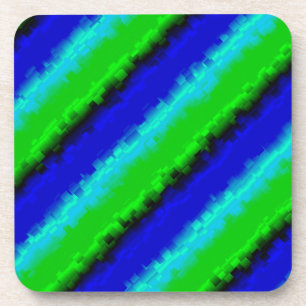 Groen blauw abstract 3D regenboogpatroon Bier Onderzetter