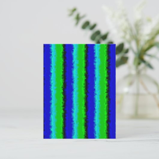 Groen blauw abstract 3D regenboogpatroon Briefkaart (Staand voorkant)