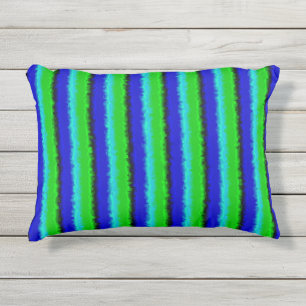 Groen blauw abstract 3D regenboogpatroon Buitenkussen