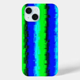 Groen blauw abstract 3D regenboogpatroon iPhone 15 Case