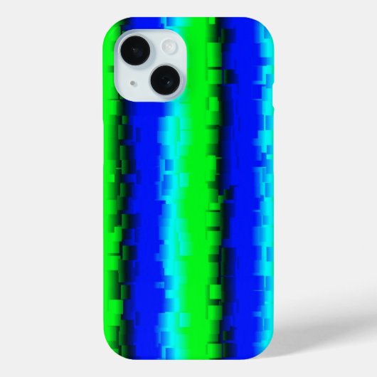 Groen blauw abstract 3D regenboogpatroon Case-Mate iPhone Case (Achterkant)