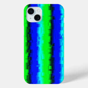 Groen blauw abstract 3D regenboogpatroon iPhone 15 Mini Hoesje