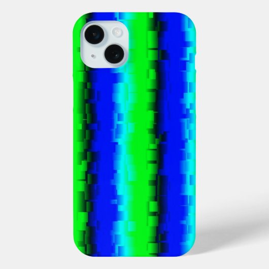 Groen blauw abstract 3D regenboogpatroon Case-Mate iPhone Case (Achterkant)