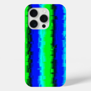 Groen blauw abstract 3D regenboogpatroon iPhone 15 Pro Case