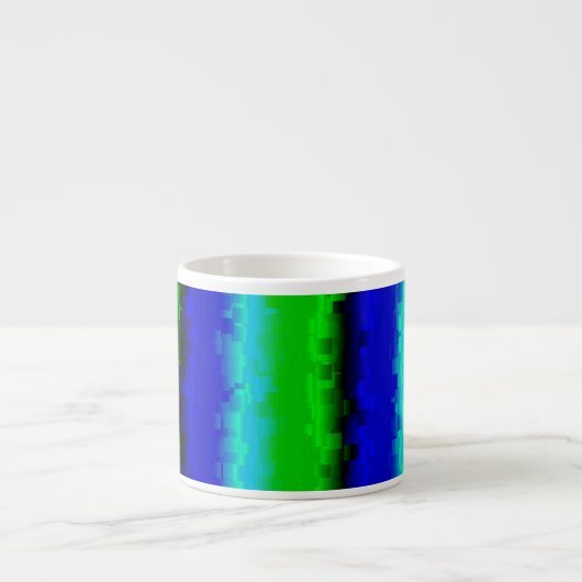 Groen blauw abstract 3D regenboogpatroon Espresso Kop (Voorkant)