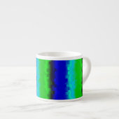 Groen blauw abstract 3D regenboogpatroon Espresso Kop (Voorkant rechts)