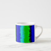 Groen blauw abstract 3D regenboogpatroon Espresso Kop (Rechts)