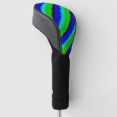 Groen blauw abstract 3D regenboogpatroon Golfheadcover (Schuin)