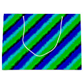Groen blauw abstract 3D regenboogpatroon Groot Cadeauzakje (Voorkant)