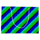 Groen blauw abstract 3D regenboogpatroon Groot Cadeauzakje (Achterkant)