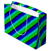 Groen blauw abstract 3D regenboogpatroon Groot Cadeauzakje (Achterkant Gekanteld)