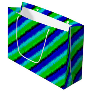 Groen blauw abstract 3D regenboogpatroon Groot Cadeauzakje