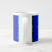 Groen blauw abstract 3D regenboogpatroon Grote Koffiekop (Achterkant)