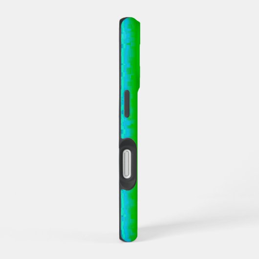 Groen blauw abstract 3D regenboogpatroon iPhone 16 Hoesje (Rechterkant)