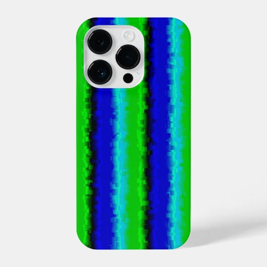 Groen blauw abstract 3D regenboogpatroon iPhone Hoesje (Achterkant)