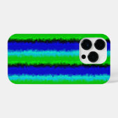 Groen blauw abstract 3D regenboogpatroon iPhone Hoesje (Achterkant horizontaal)