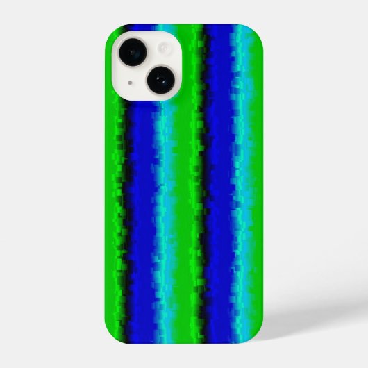 Groen blauw abstract 3D regenboogpatroon iPhone Hoesje (Achterkant)