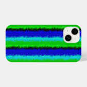 Groen blauw abstract 3D regenboogpatroon iPhone Hoesje (Achterkant horizontaal)