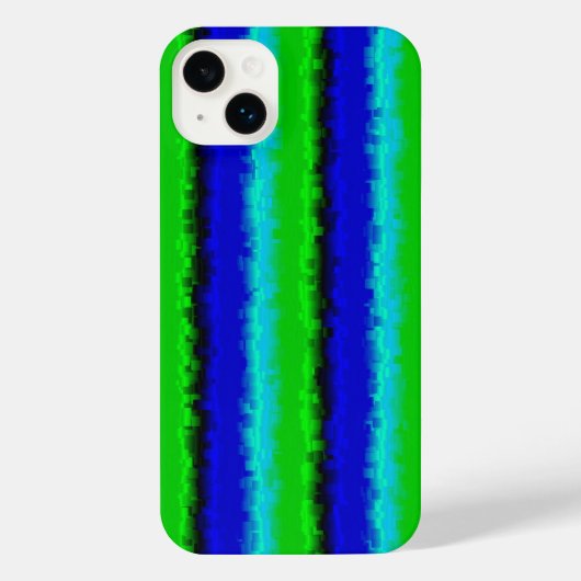 Groen blauw abstract 3D regenboogpatroon iPhone Hoesje (Achterkant)